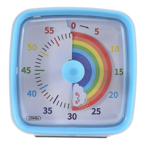 60-Minute Visual Timer with Night Light, Countdown Timer, Blue