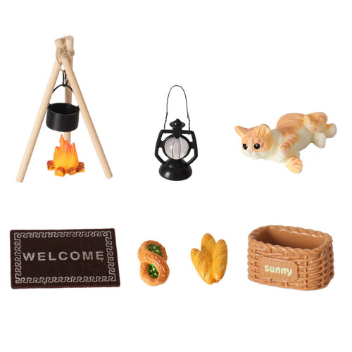 Tiny Wood Pile Campfire Set For Outdoor Camping Displays-B