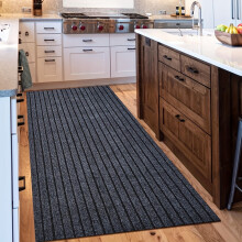 (Deep Grey, 2 X 5 Feet/60cm X 150cm) Runner Rug for Hallways Featuring a Rubber Backing, Non-Slip Laundry Room Rug