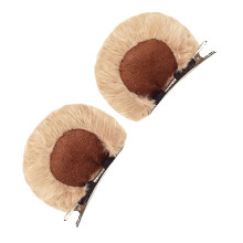 Comfortable Bear Ear Hair Clip with Bows for-Khaki hairpin