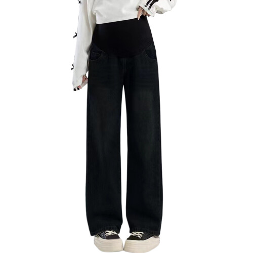 Comfortable Maternity Jeans Featuring Supportive Belly-Black M