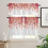 Red Eucalyptus Kitchen Tier Curtains & Valance Set 2