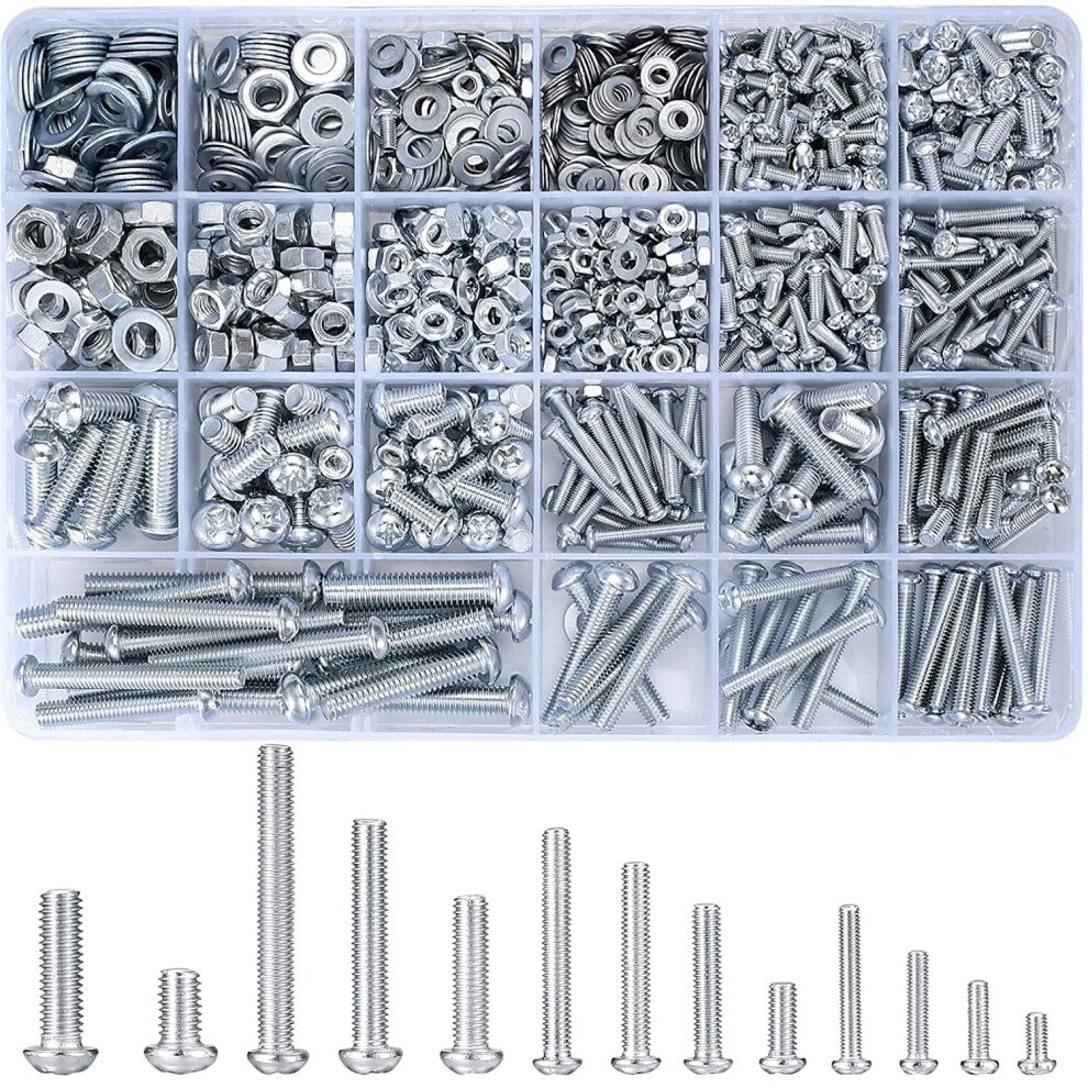 1080-Piece Metric Screw, Nut & Washer Assortment Kit 9499224247802