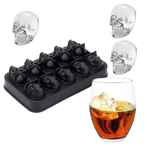 10-Loch-Eisform in Totenkopfform, Eiswürfelschale, 1