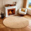 120 cm rundt beige rufsete teppe 1