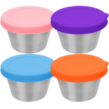 Juego de 4 recipientes de acero inoxidable para condimentos