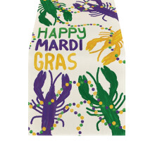 Nappe drapeau de carnaval en lin 180 x 33 cm