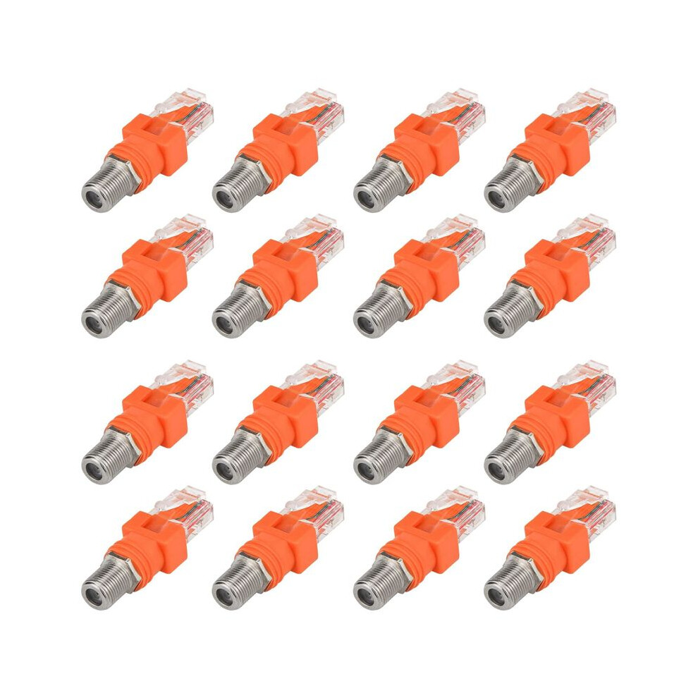 Coaxial To Ethernet Adapter, 16 Pack Coax Rf F Female To Rj45 Male Converter For Tester 4712920836398