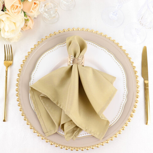 BalsaCircle Polyesterové ubrousky 17x17in Champagne 10Pack