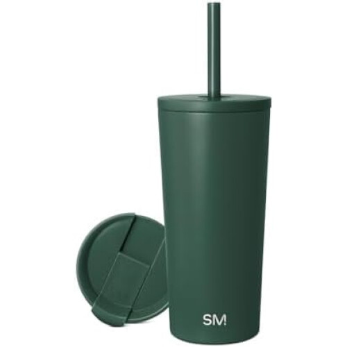 Isolierter Edelstahlbecher (20 oz) mit Deckel und Strohhalm