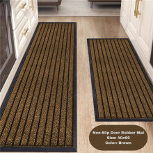 (BROWN, 40x60) 1pc Non-Slip Door Rubber Mat – Heavy Duty, Durable PVC Rubber Mat with Strong Rubber