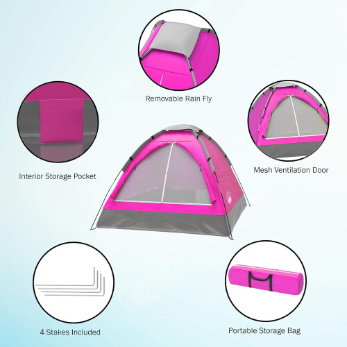 2-personers campingtelt med regndug og ventilation 2