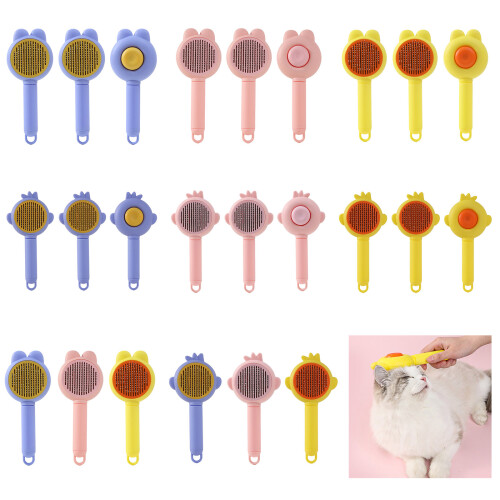 Brosse de Massage pour animaux de-Style oreille de lapin jaune 2
