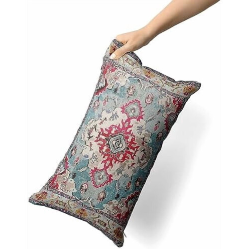 Μαξιλαροθήκες Boho από ροζ βαμβάκι 12x20 ιντσών, σετ 2 τεμαχίων 2
