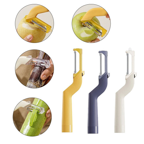 Swivels Peeler with Ergonomic Handle Stainless Steel Blade-Blue 2