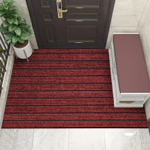 (Red 50X80cm, 1 Set) Striped non-slip High Quality doormat durable dust removal outdoor entrance Mat easy to cle