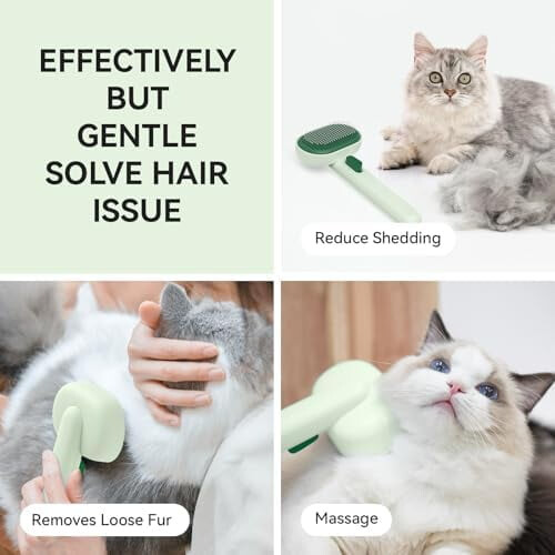 Cat Deshedding Brush with One-Click Clean 1
