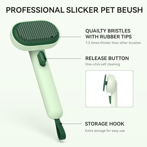 Cat Deshedding Brush with One-Click Clean 2