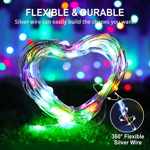 200 LED-lampjes op batterijen, 20 meter warm wit 1