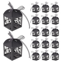 25Pcs Black Music Note Dessert Boxes Paper Cookie Gift Packaging