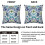 Fodere per cuscini floreali blu navy e verde acqua, 16x16 cm, set da 2 5
