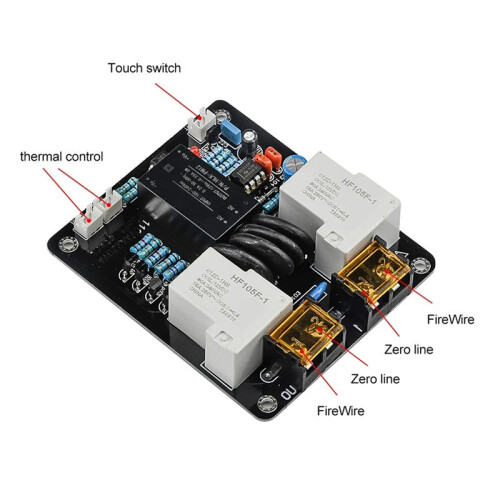 2 Set AC105-235V Amplifier  High Power Supply Soft Start Board Light Touch Double Temperature Control Overheat,B 2
