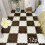 (Black 6, White 6, 30*30cm*1cm(12pcs)) 12pcs Velvety Braided Rectangular Rugs | Machine Made, Polyester, Hand Wash Only, Solid Color, Thickness 12