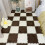 (Black 6, White 6, 30*30cm*1cm(12pcs)) 12pcs Velvety Braided Rectangular Rugs | Machine Made, Polyester, Hand Wash Only, Solid Color, Thickness 8