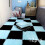(Black 6, White 6, 30*30cm*1cm(12pcs)) 12pcs Velvety Braided Rectangular Rugs | Machine Made, Polyester, Hand Wash Only, Solid Color, Thickness 4