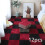 (Black 6, White 6, 30*30cm*1cm(12pcs)) 12pcs Velvety Braided Rectangular Rugs | Machine Made, Polyester, Hand Wash Only, Solid Color, Thickness 11