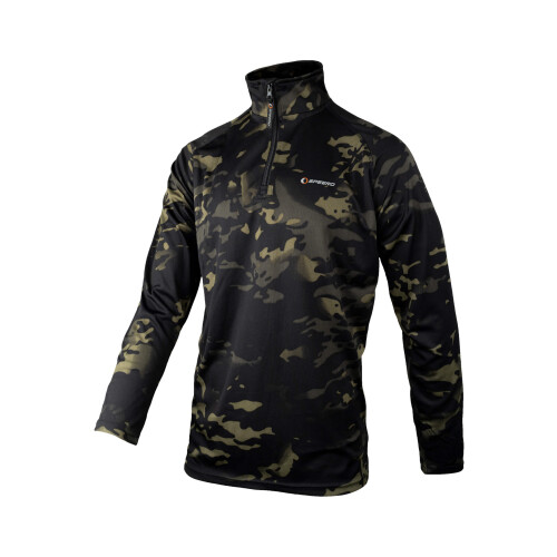 Speero SPEERO Long Sleeve Armour Top Black Cam Medium 2