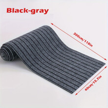 (Grey, 40cm*300cm(15.74in*118.11in)) 1Roll (39.98cm * 3.0meter, 5Mm Thick) Household Striped Carpet Stickers, Non-Slip, Ready to