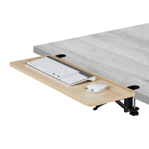 Extensión de escritorio con abrazadera y bandeja plegable