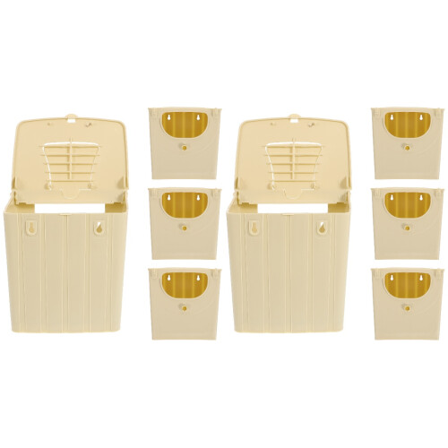 8Pcs Plastic Hanging Bird Nesting Boxes Khaki Bird Hatching Houses 1