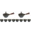 2Sets Portable Black Ceramic Tea Pot Rotatory Design Heat Resistant 2