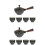 2Sets Portable Black Ceramic Tea Pot Rotatory Design Heat Resistant 5