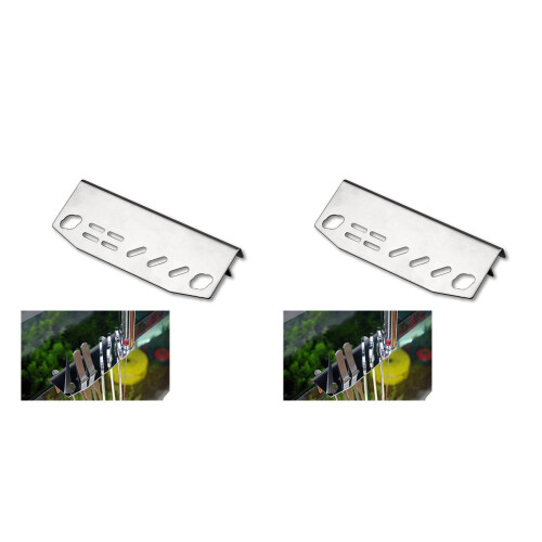 2Pcs Stainless Steel Aquarium Tools Holder Silver Anti-Rust 2