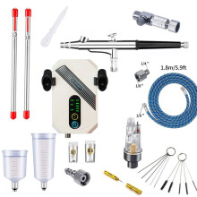 XLS-G00A Model Airbrush Air Pump Airbrush Set Spray Paint Coloring Inkjet Printer White Air Pump Set + 131 Set (US)