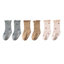 3 Pair Toddler Anti Skid Socks Breathable Cotton-Random 3 M
