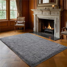 (Dark Gray, 120*170cm) Large Rugs Living Room Rug, Grey Rugs for Bedroom, Shaggy Area Rugs Bedroom Rug