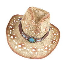 Summer Casual Paper Straw Hat Wide Brimmed Outdoor-Khaki 6