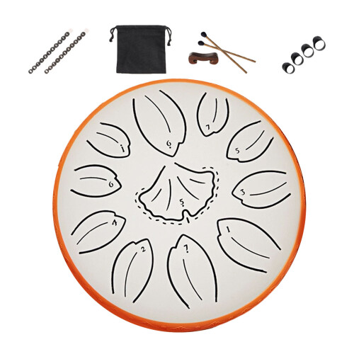 Steel Tongue Drum Handpan Drum Percussion Instruments-white