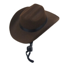 Western Denims Costume Hat for Pet with Regulable-Dark brown M