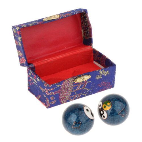 Baoding Balls Chinese Hand Exercise Set 2 pcs with Storage