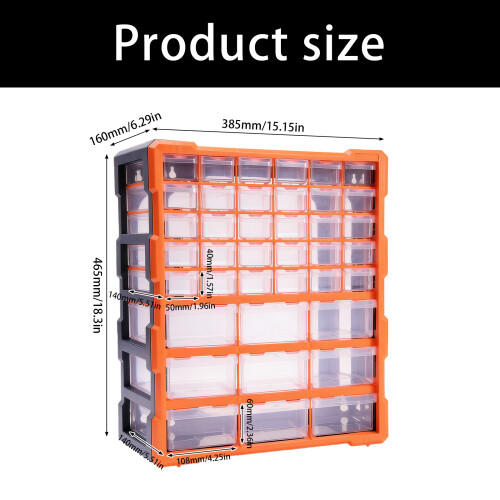 Transparents Plastic Drawer Box 39 Drawers with Easy Pull 2