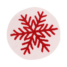 Christmas Snowflake Bath Rug Non-Slip Red 60x60cm