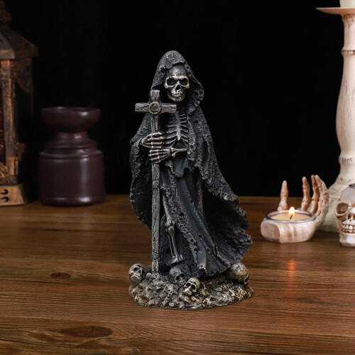 Grim Reaper Resin Statue Black Tunic Robe 5.9 inch 2