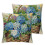 Ensemble de 2 coussins décoratifs à fleurs blancs 1