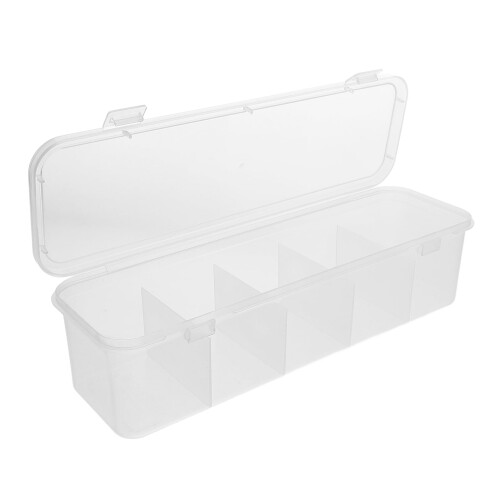 Transparente PP-Teebeutel-Aufbewahrungsbox, 28,5 x 9 x 6,7 cm
