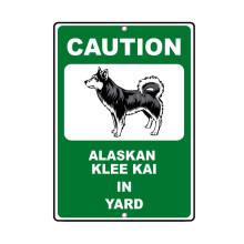 Alaska Klee Kai hundvarningsskylt i aluminium, 20x30 cm
